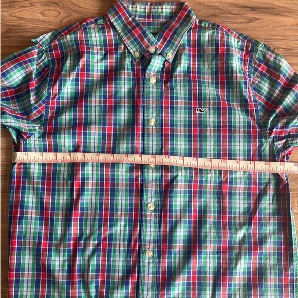 (2) Men Size XL Boy 18 Vineyard Vines Button Down Dress Shirts Red Blue Men S - Picture 7 of 12